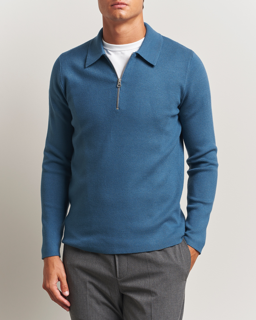 Mies | Puserot | Samsøe Samsøe | Guna Half Zip Stellar Blue