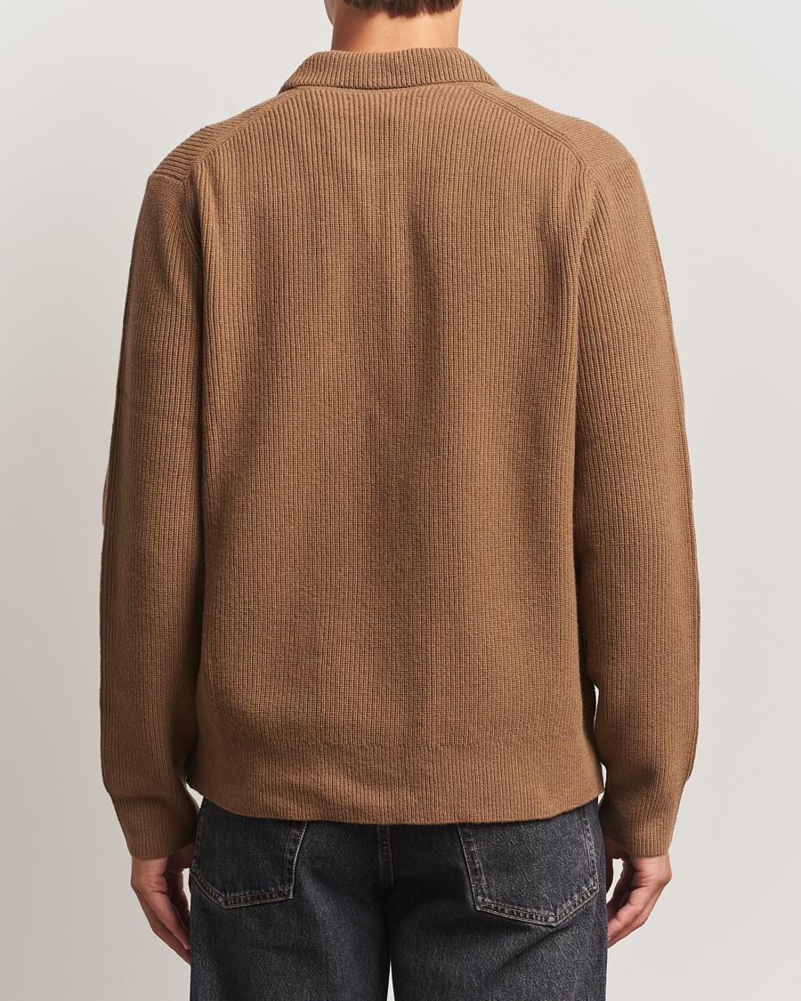 Mies | Puserot | Samsøe Samsøe | Isak Knitted Half Zip Polo Otter Brown