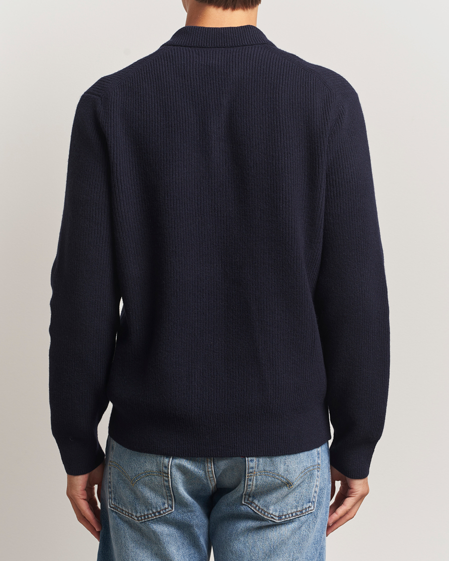 Mies | Puserot | Samsøe Samsøe | Isak Knitted Half Zip Polo Salute Navy