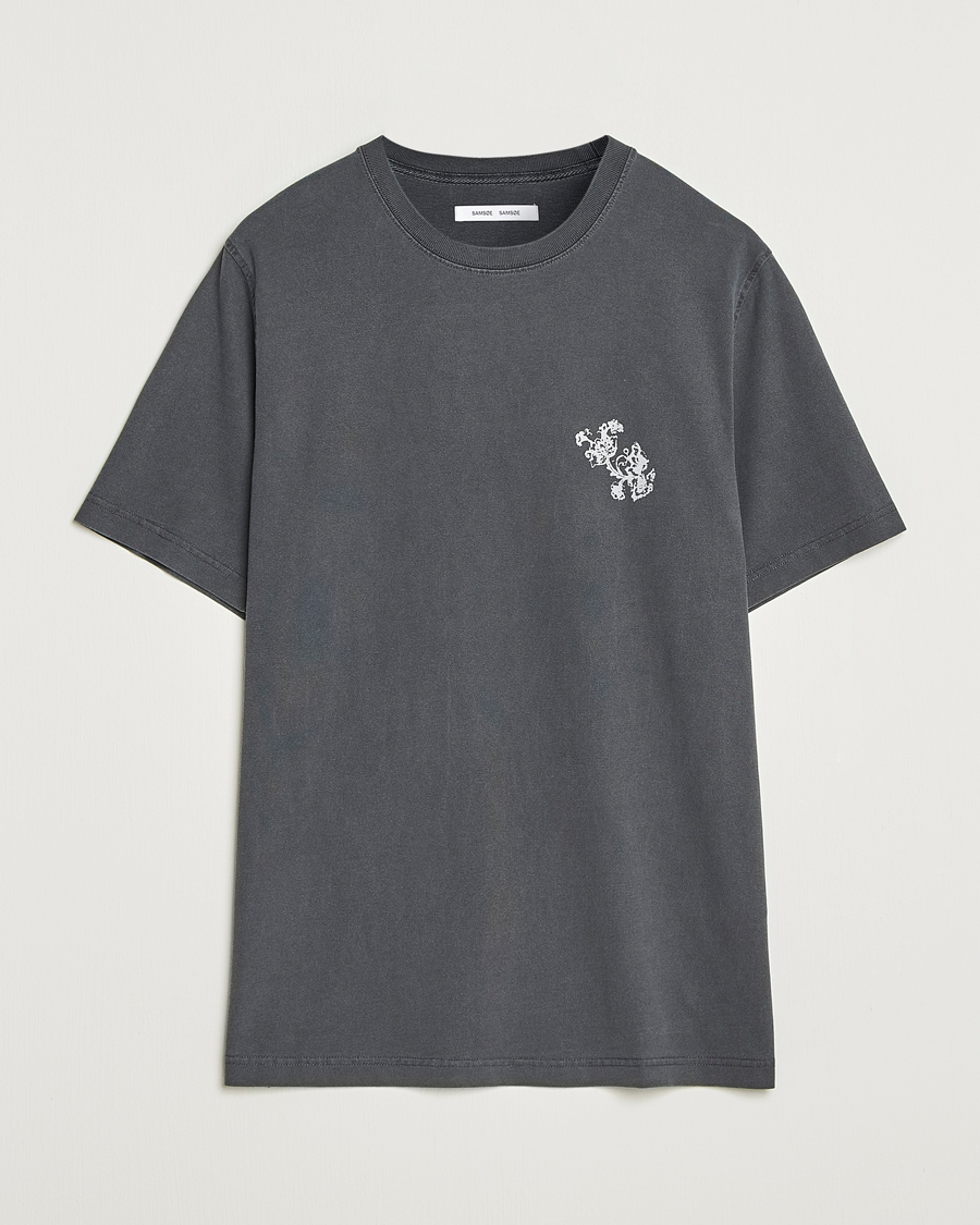 Mies | T-paidat | Samsøe Samsøe | Phil Printed Crew Neck T-Shirt Washed Black