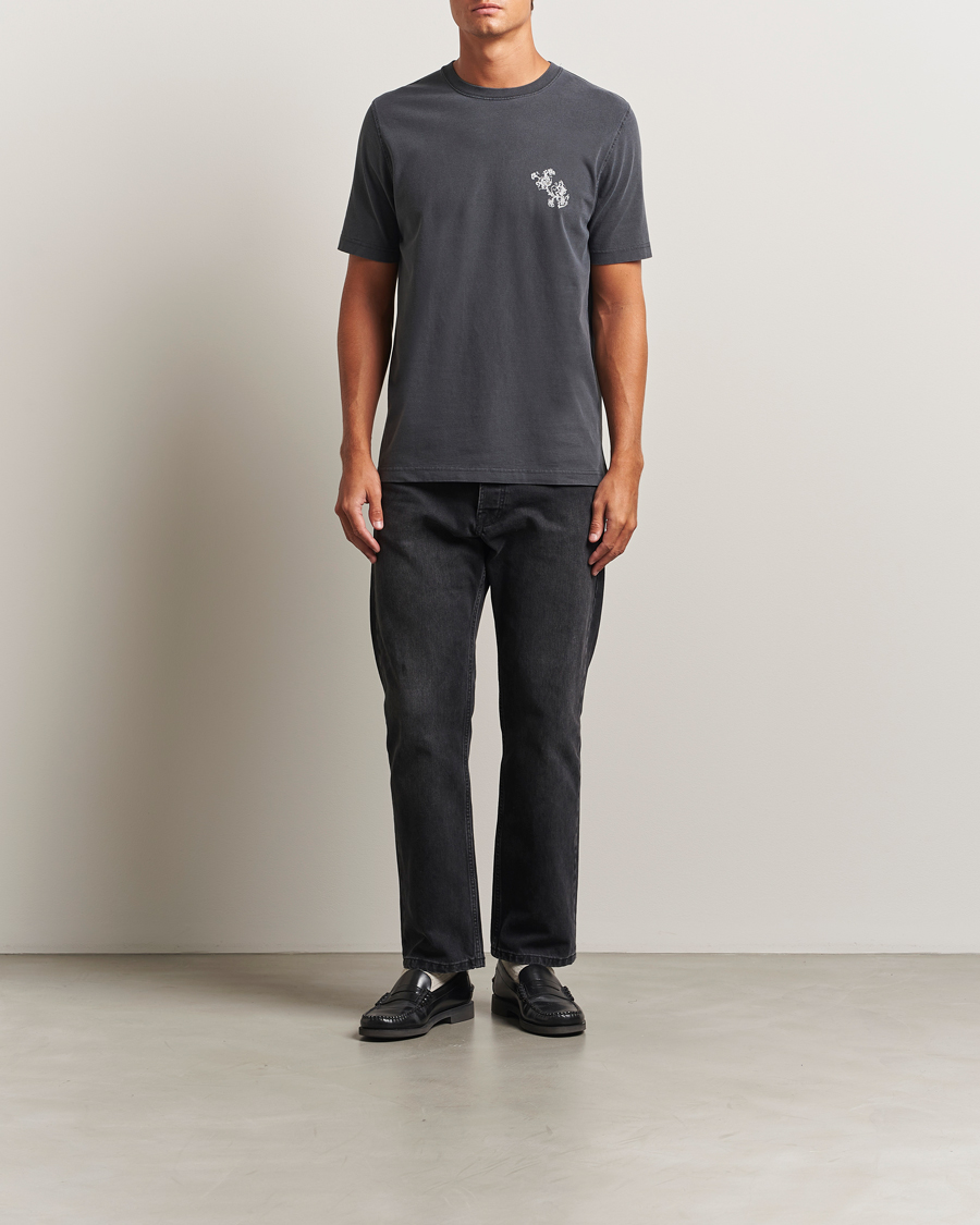 Mies | T-paidat | Samsøe Samsøe | Phil Printed Crew Neck T-Shirt Washed Black