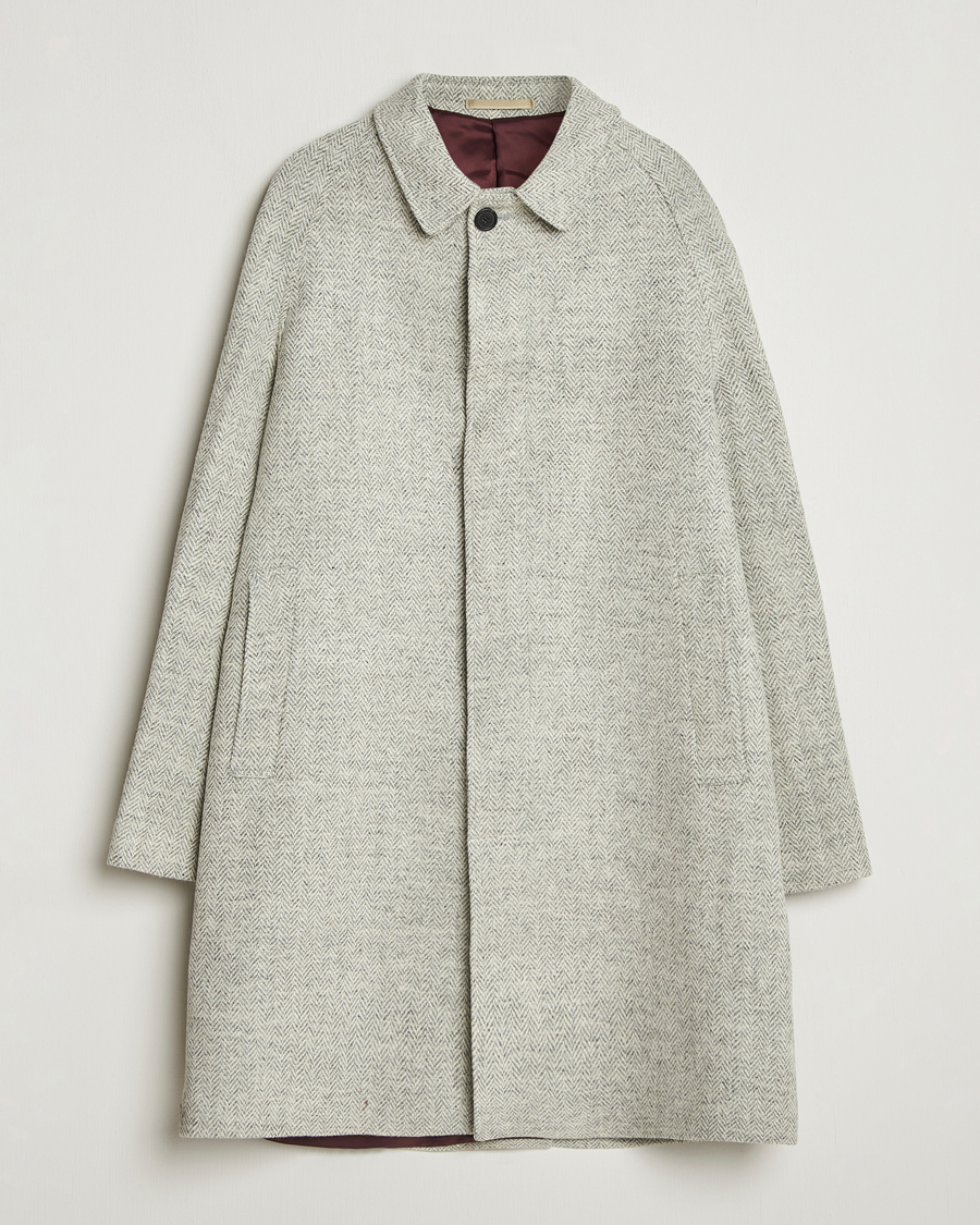 Mies | Takit | Walker Slater | Watson Harris Tweed Herringbone Coat Light Grey