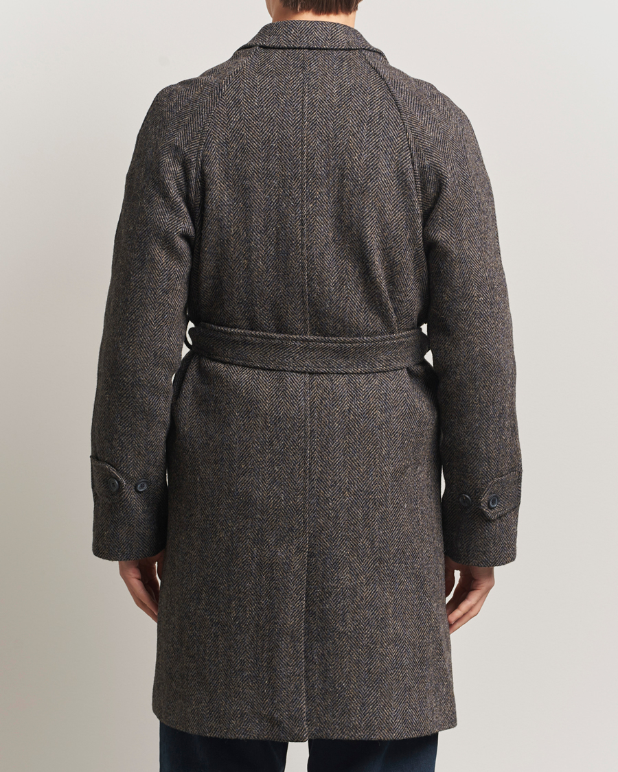 Mies | Takit | Walker Slater | Watson Harris Tweed Herringbone Coat Dark Brown