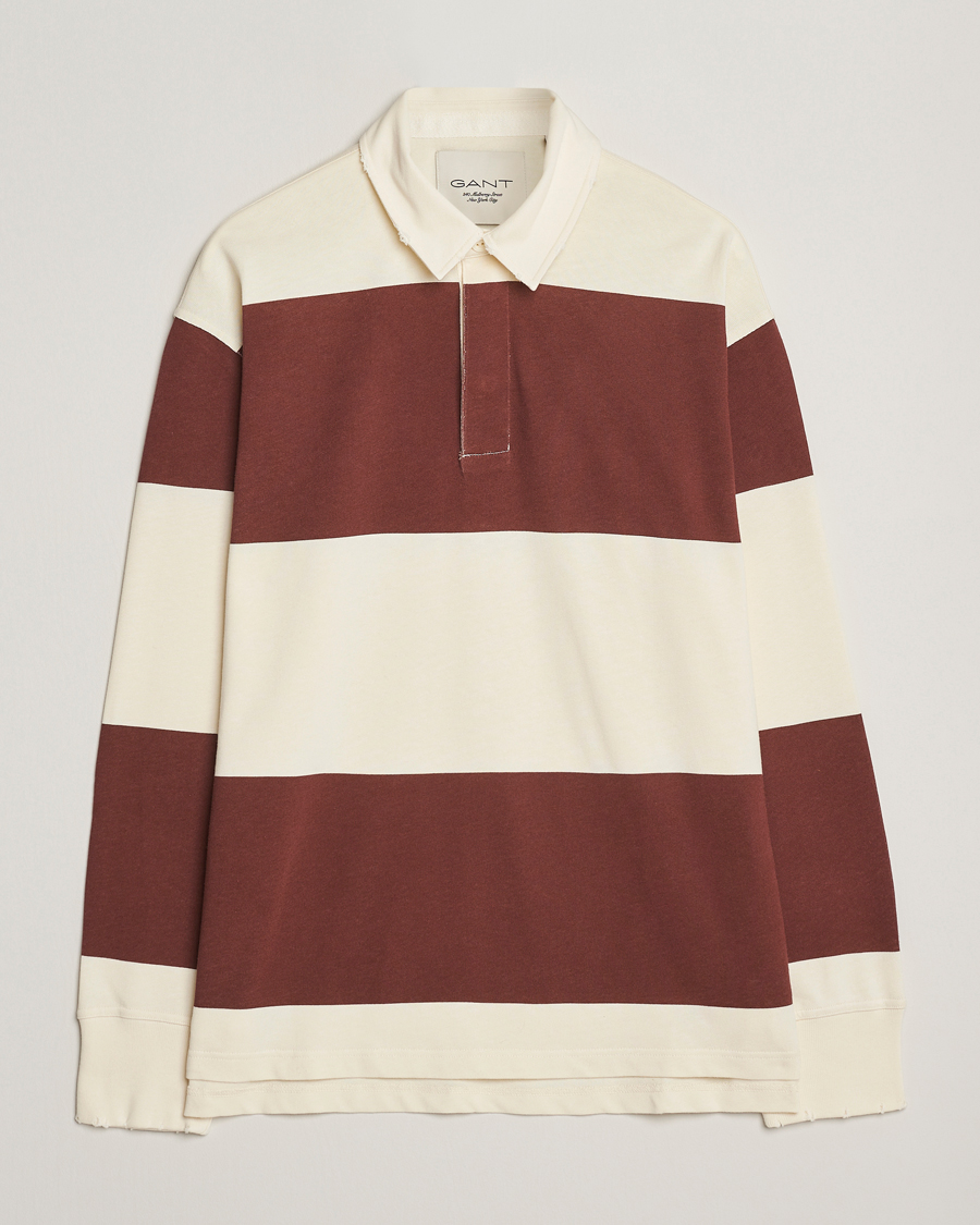 Mies | Puserot | GANT 240 Mulberry Street | Block Stripe Heavy Rugger Mahogany Brown/White