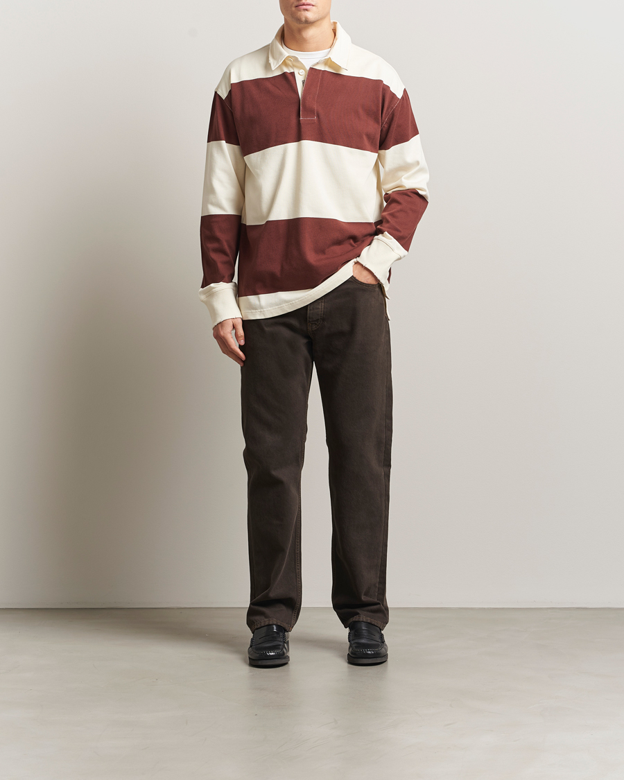 Mies | Puserot | GANT 240 Mulberry Street | Block Stripe Heavy Rugger Mahogany Brown/White