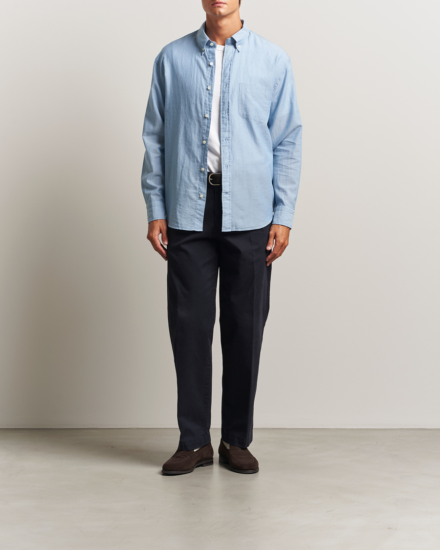 Mies | Kauluspaidat | GANT 240 Mulberry Street | Relaxed Fit Chambray Shirt Light Indigo