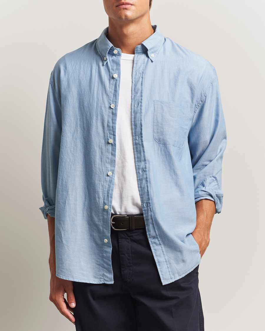 Mies | Kauluspaidat | GANT 240 Mulberry Street | Relaxed Fit Chambray Shirt Light Indigo