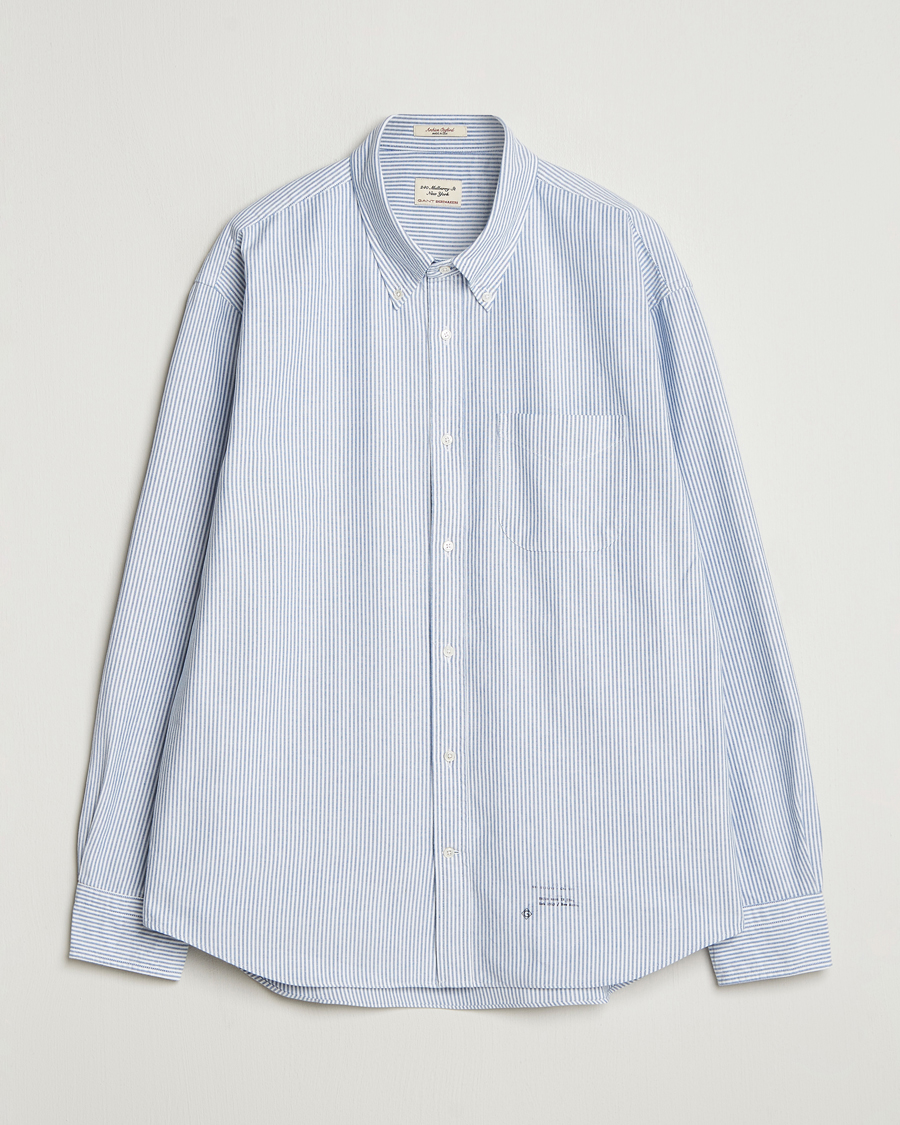 Mies | Kauluspaidat | GANT 240 Mulberry Street | Relaxed Fit US Striped Oxford Shirt Blue Water