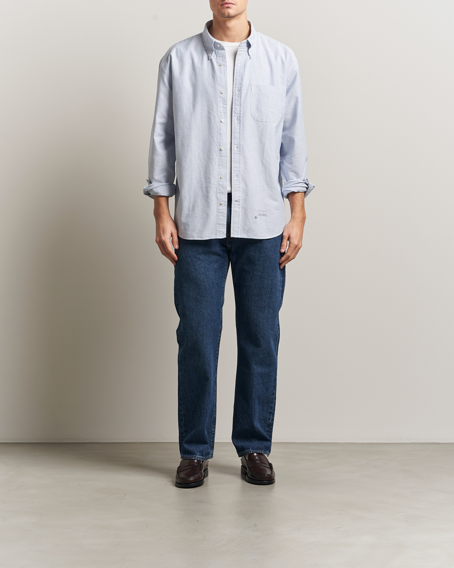 Mies | Kauluspaidat | GANT 240 Mulberry Street | Relaxed Fit US Striped Oxford Shirt Blue Water