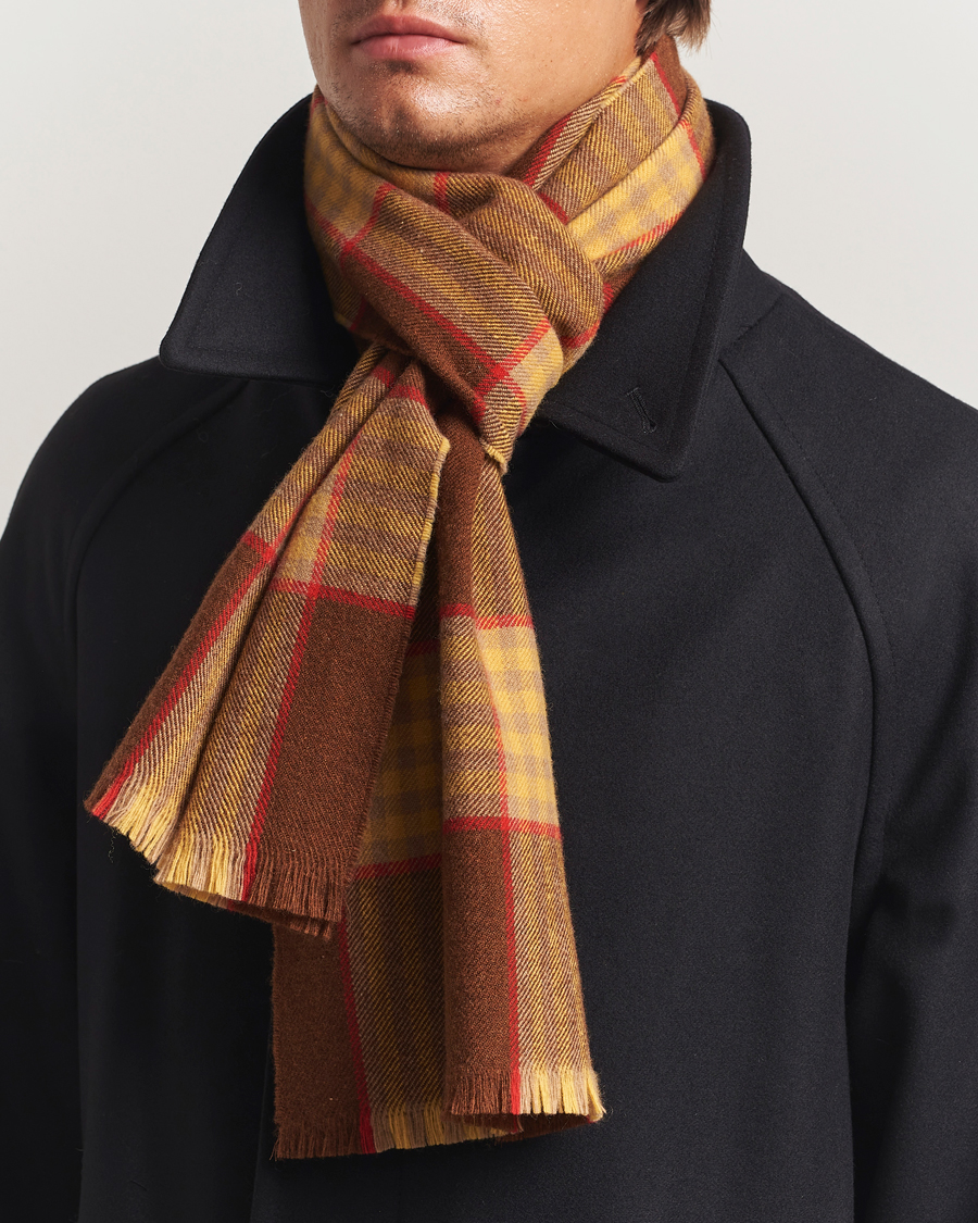 Mies | GANT 240 Mulberry Street Wool Checked Scarf Mahogany Brown | GANT 240 Mulberry Street | Wool Checked Scarf Mahogany Brown