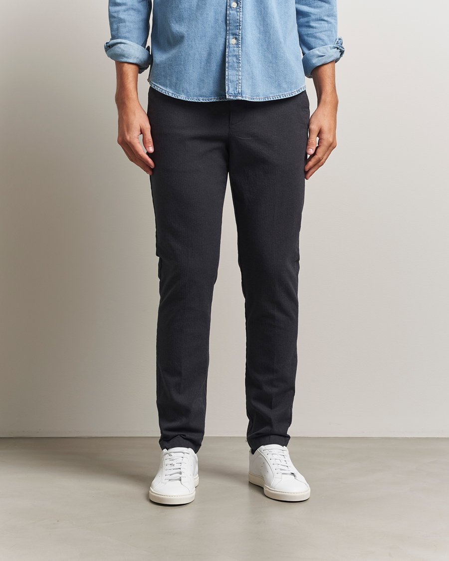 Mies | Housut | Gant | Slim Fit Cotton Herringbone Trousers Antracite