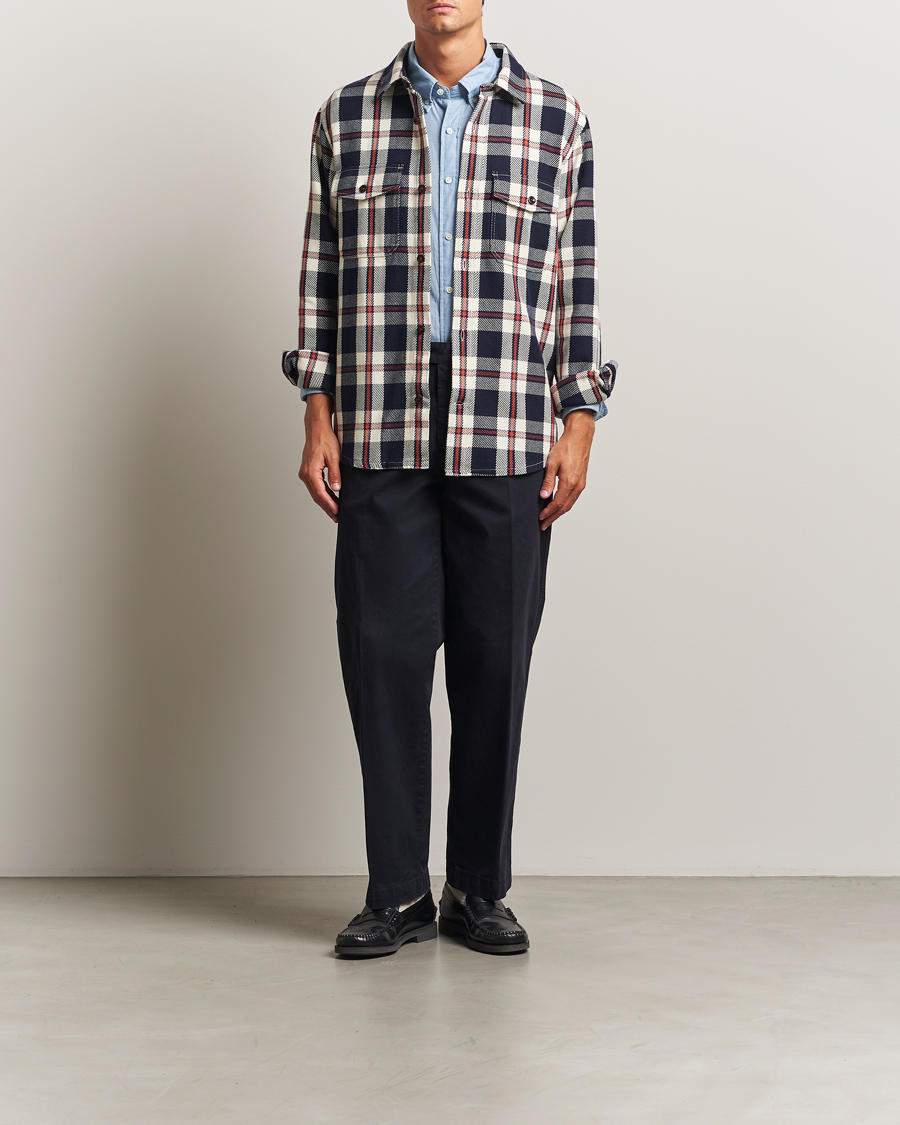 Mies | Kauluspaidat | GANT | Heavy Twill Checked Overshirt Evening Blue