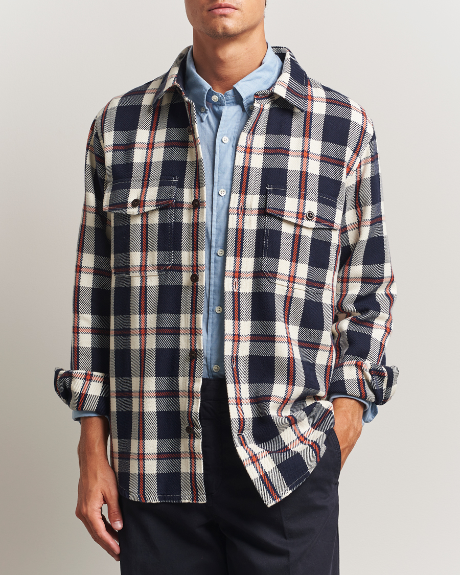 Mies | Kauluspaidat | Gant | Heavy Twill Checked Overshirt Evening Blue