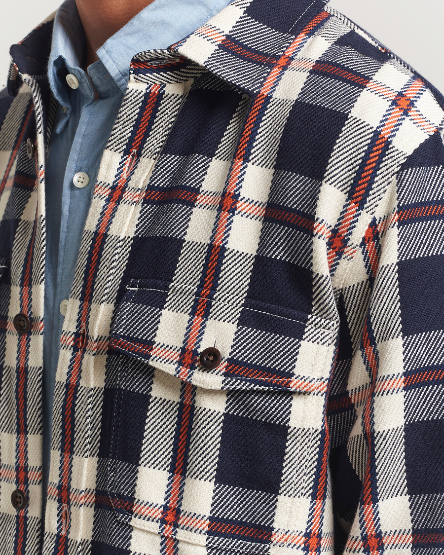 Mies | Kauluspaidat | GANT | Heavy Twill Checked Overshirt Evening Blue
