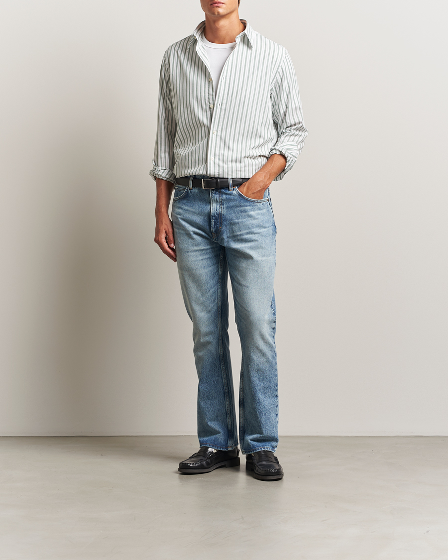 Mies | Kauluspaidat | GANT | Regular Fit Poplin Striped Shirt Forest Green