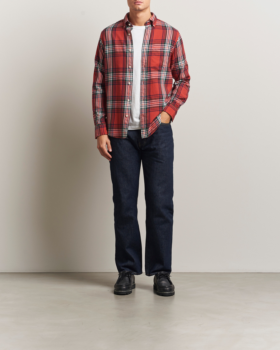 Mies | Kauluspaidat | GANT | Regular Fit Checked Flannel Shirt Modern Rust