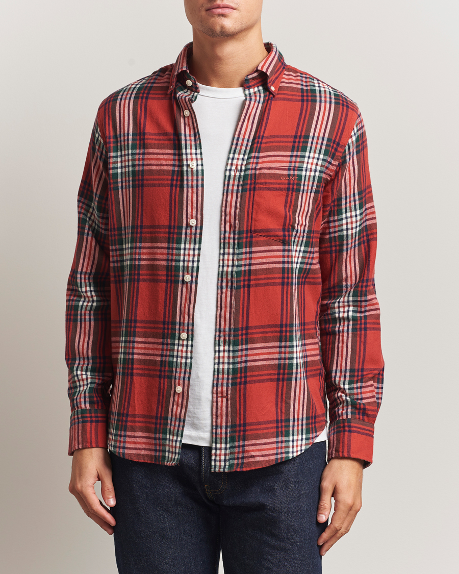 Mies | Kauluspaidat | Gant | Regular Fit Checked Flannel Shirt Modern Rust