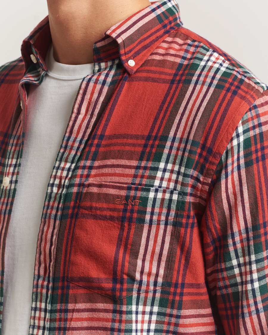 Mies | Kauluspaidat | GANT | Regular Fit Checked Flannel Shirt Modern Rust