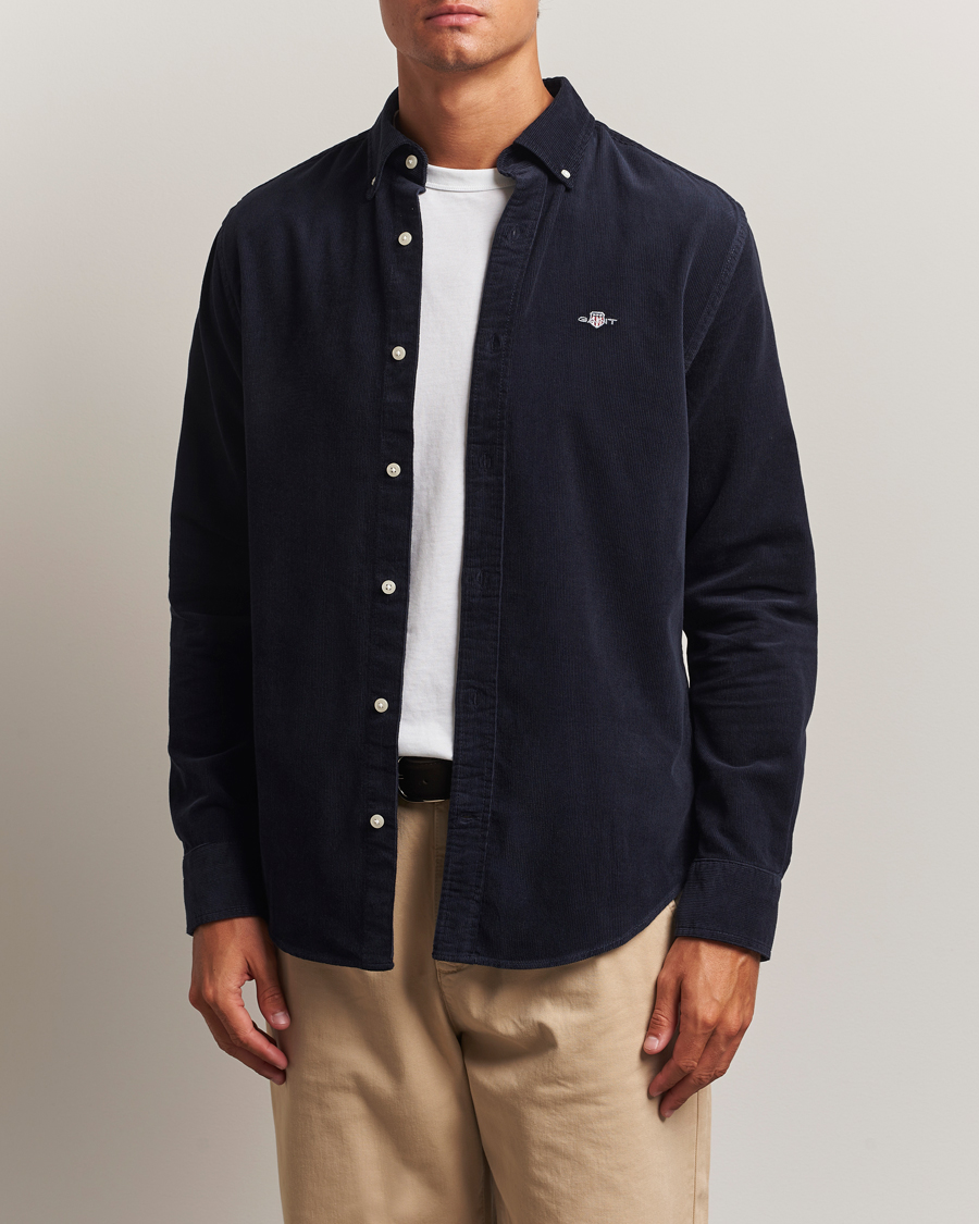 Mies | Kauluspaidat | Gant | Regular Fit Corduroy Shirt Evening Blue