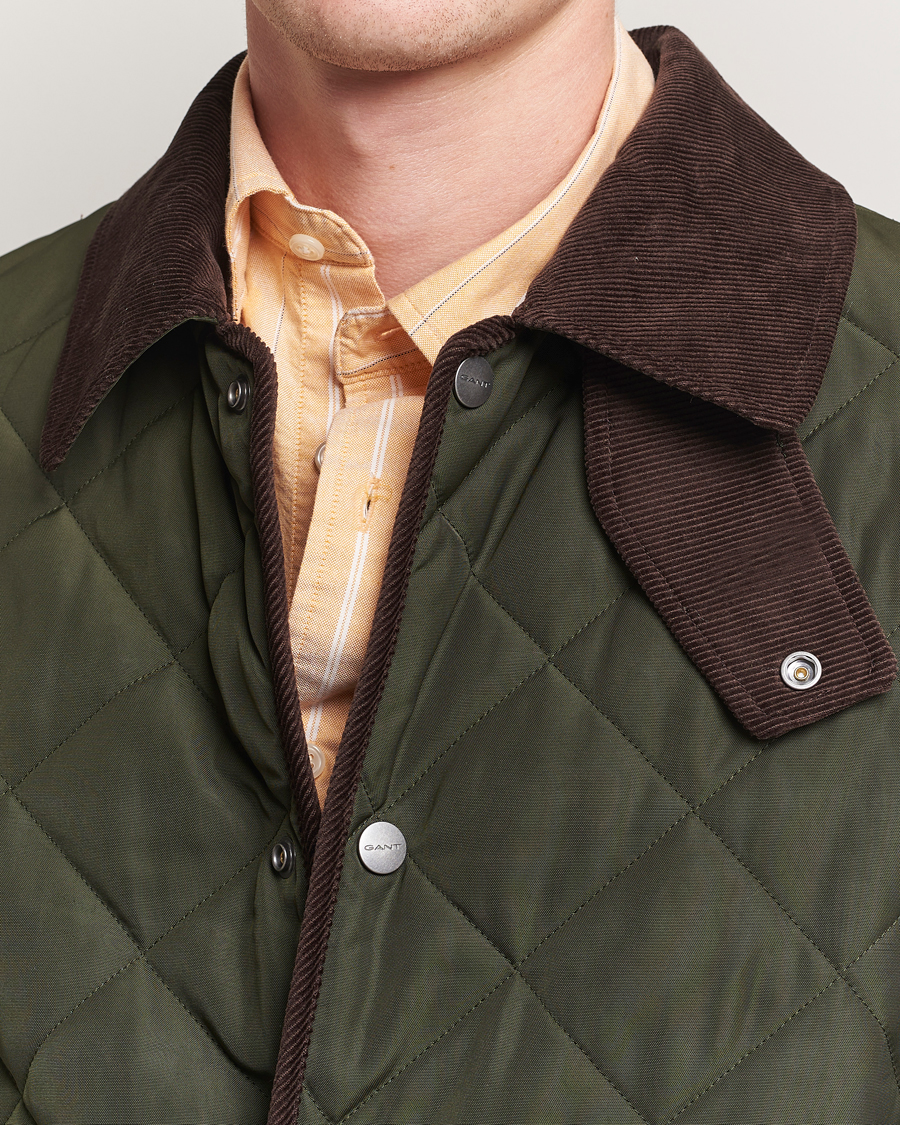 Mies | Takit | Gant | Quilted Fleece Jacket Green Lagoon