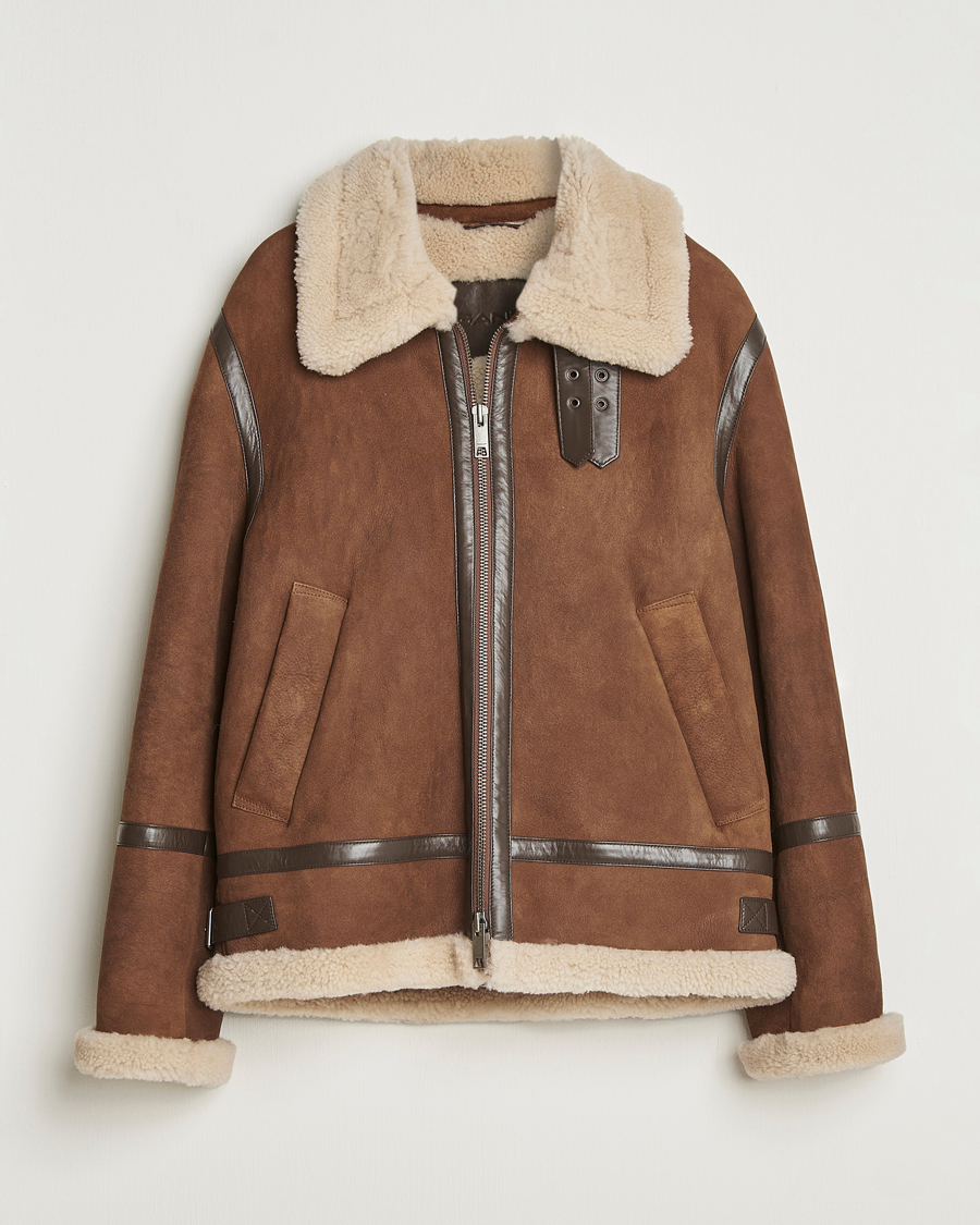 Mies | Takit | Gant | Suede Shearling Jacket Mahogany Brown