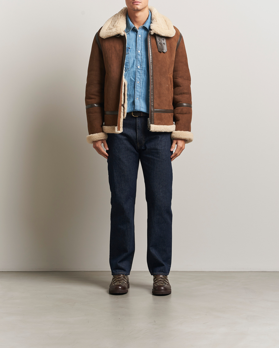 Mies | Takit | Gant | Suede Shearling Jacket Mahogany Brown