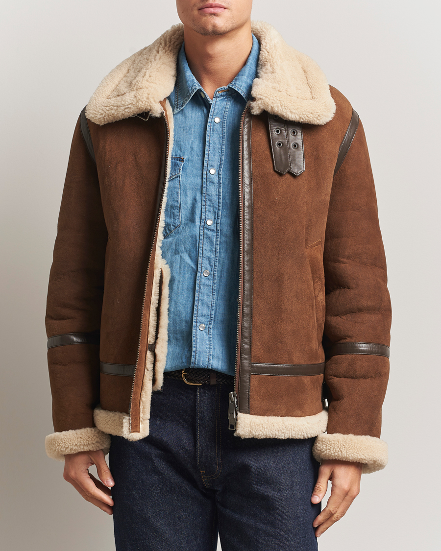 Mies | Takit | Gant | Suede Shearling Jacket Mahogany Brown