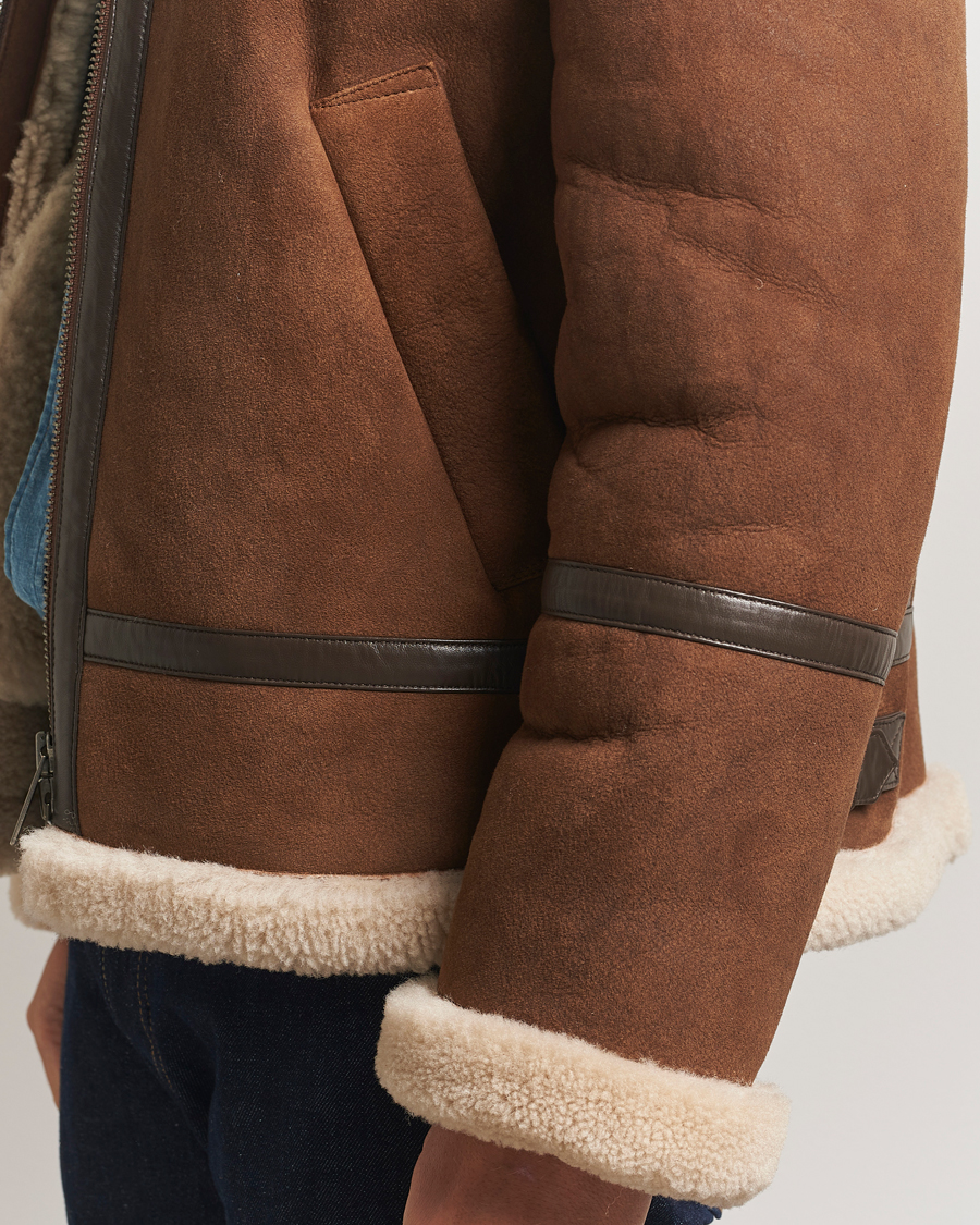Mies | Takit | Gant | Suede Shearling Jacket Mahogany Brown