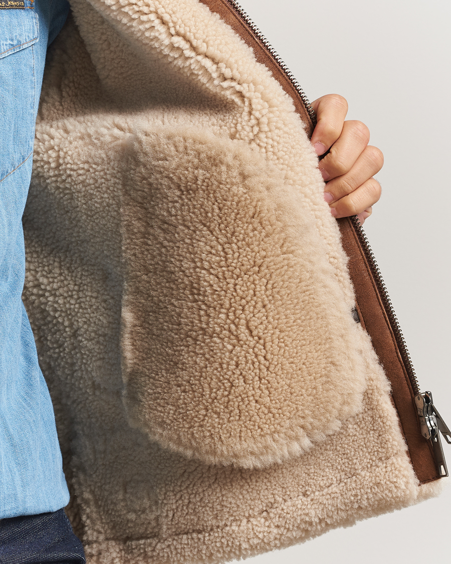 Mies | Takit | Gant | Suede Shearling Jacket Mahogany Brown