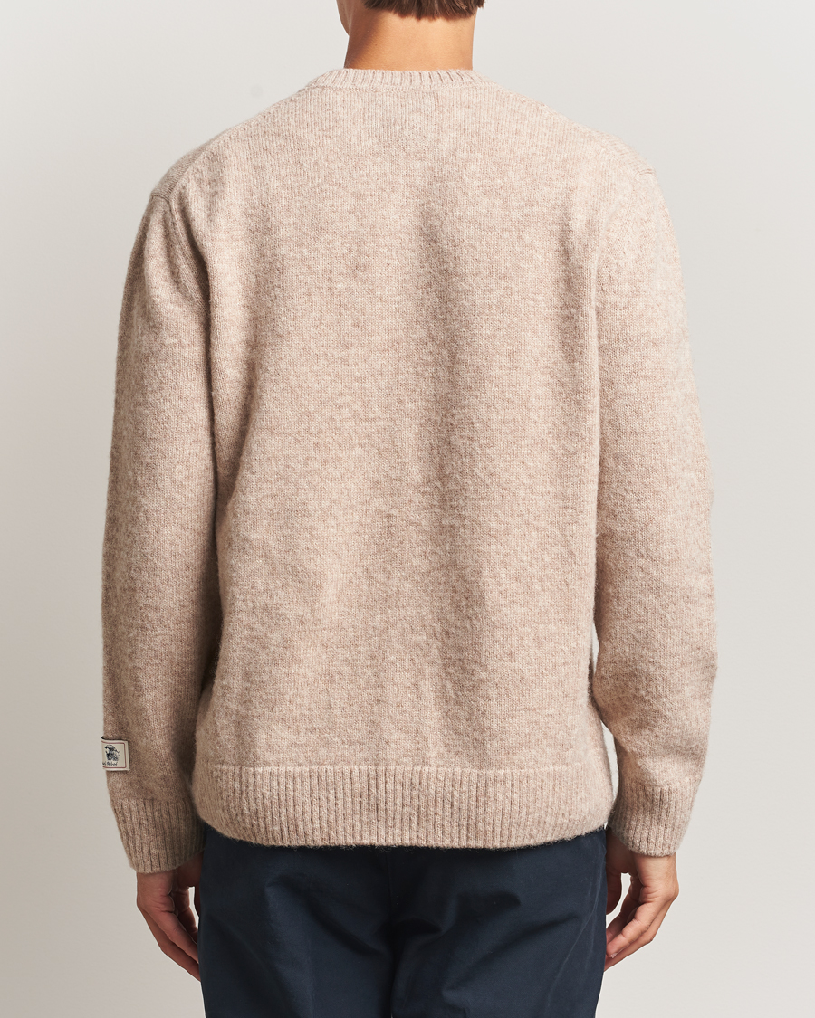 Mies | Puserot | Gant | Scottish Wool Knitted Crew Neck Sweater Khaki Melange