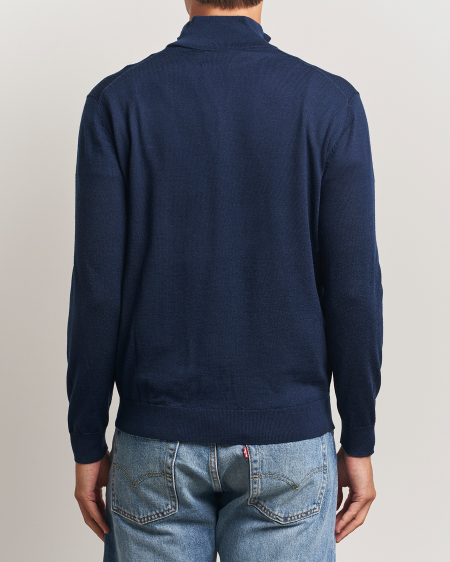 Mies | Puserot | Gant | Extrafine Merino Wool Half Zip Marine