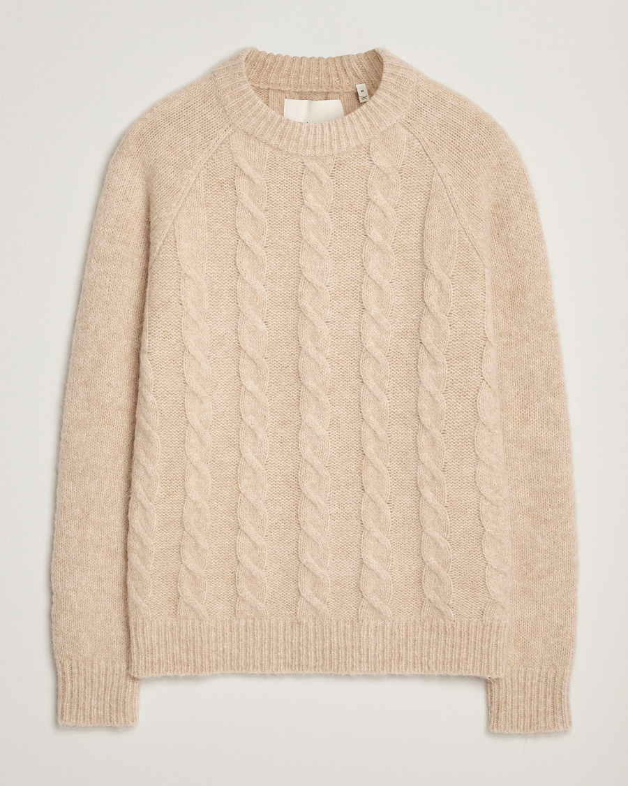 Mies | Puserot | GANT | Alpaca/Lambswool Cable Crew Neck Seed Melange