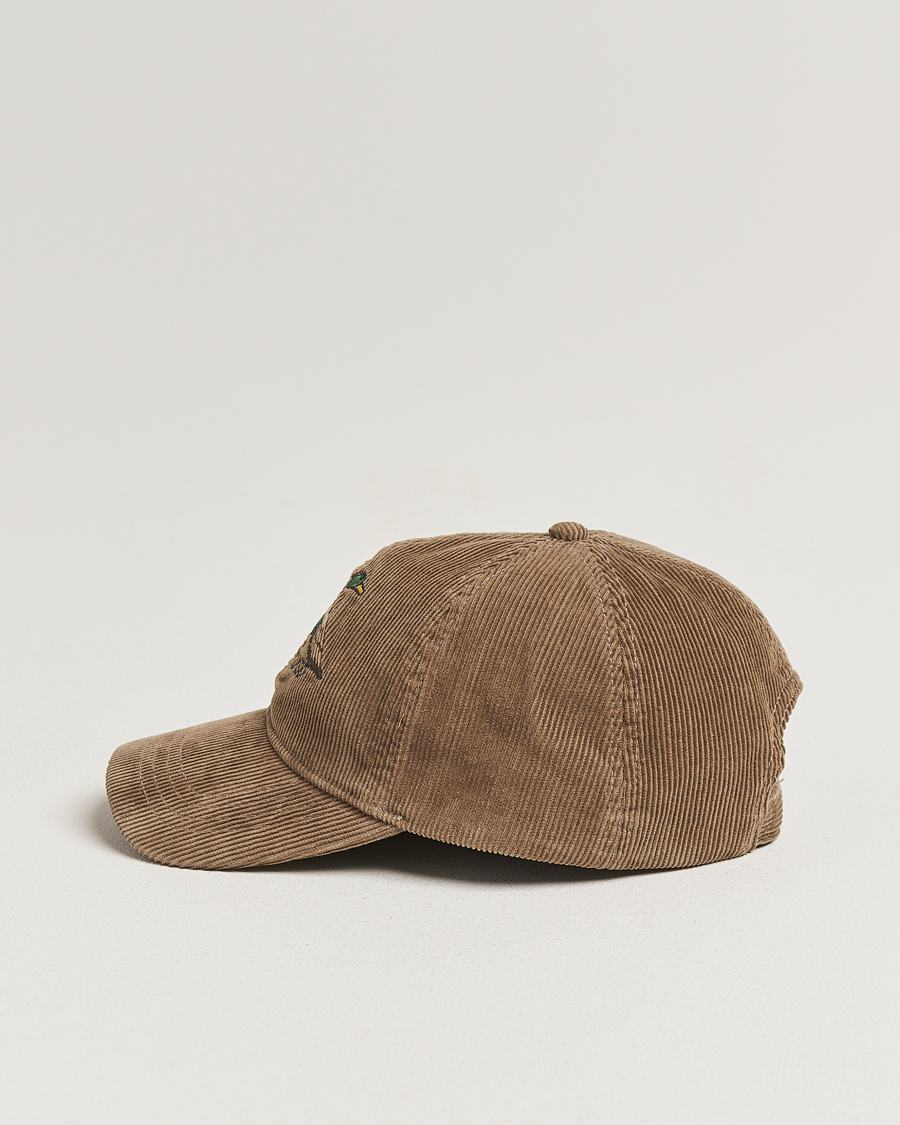 Mies | GANT Graphic Embroidered Washed Cord Cap Taupe Beige | GANT | Graphic Embroidered Washed Cord Cap Taupe Beige