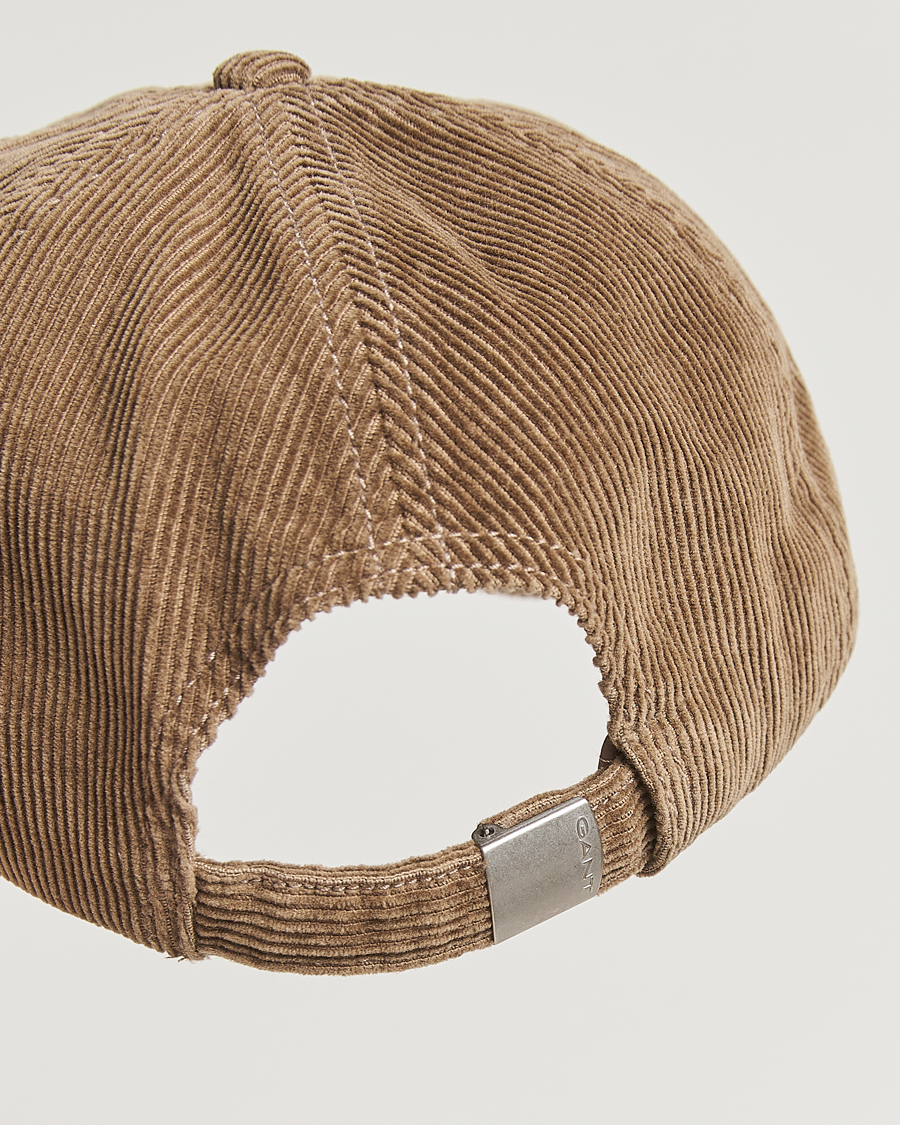 Mies | GANT Graphic Embroidered Washed Cord Cap Taupe Beige | GANT | Graphic Embroidered Washed Cord Cap Taupe Beige