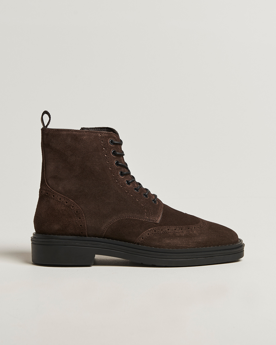 Mies | Nilkkurit | Gant | Boggar Suede Brouge Boot Espresso Brown