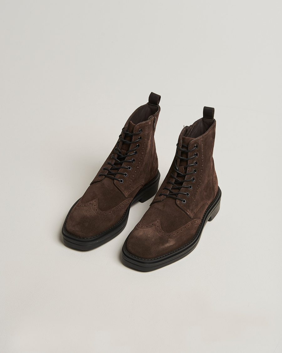 Mies | Nilkkurit | Gant | Boggar Suede Brouge Boot Espresso Brown
