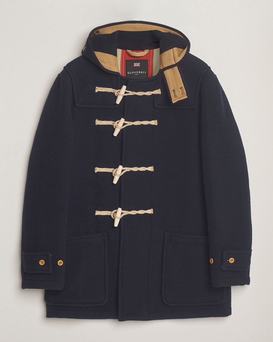 Mies | Takit | Gloverall | Mid Length Monty Union Jack Duffle Coat Navy