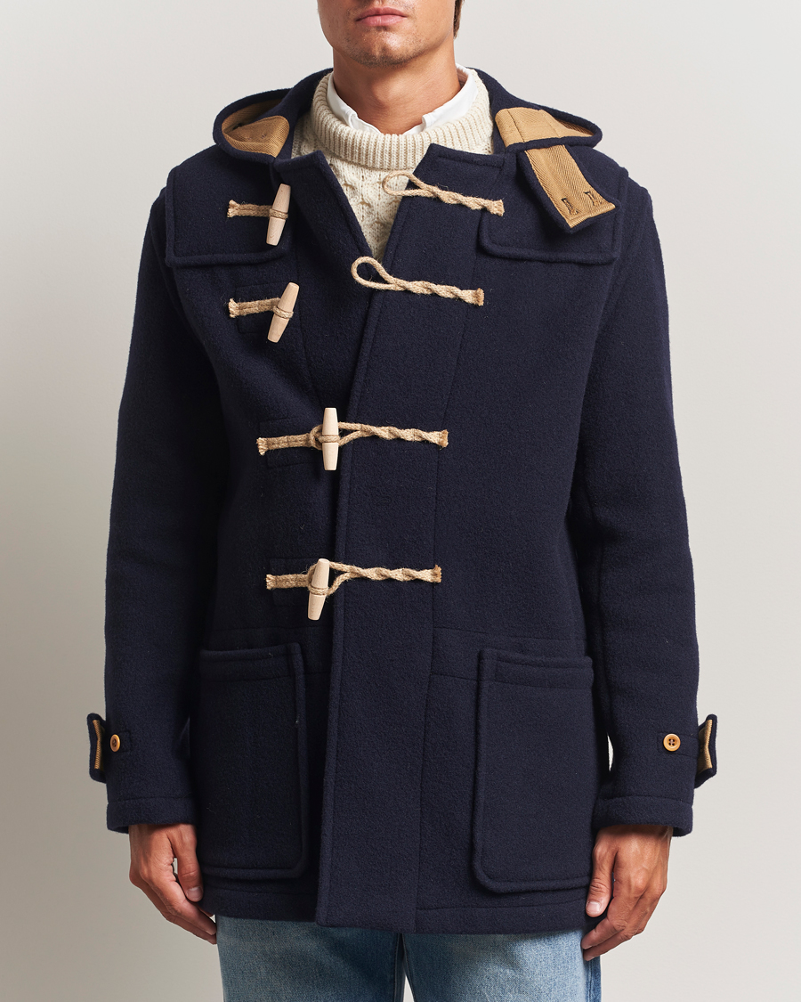 Mies | Takit | Gloverall | Mid Length Monty Union Jack Duffle Coat Navy