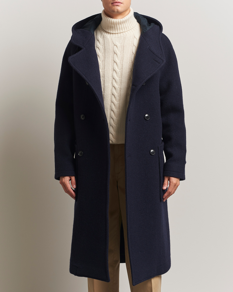 Mies | Takit | Gloverall | Raglan Wool Coat Navy
