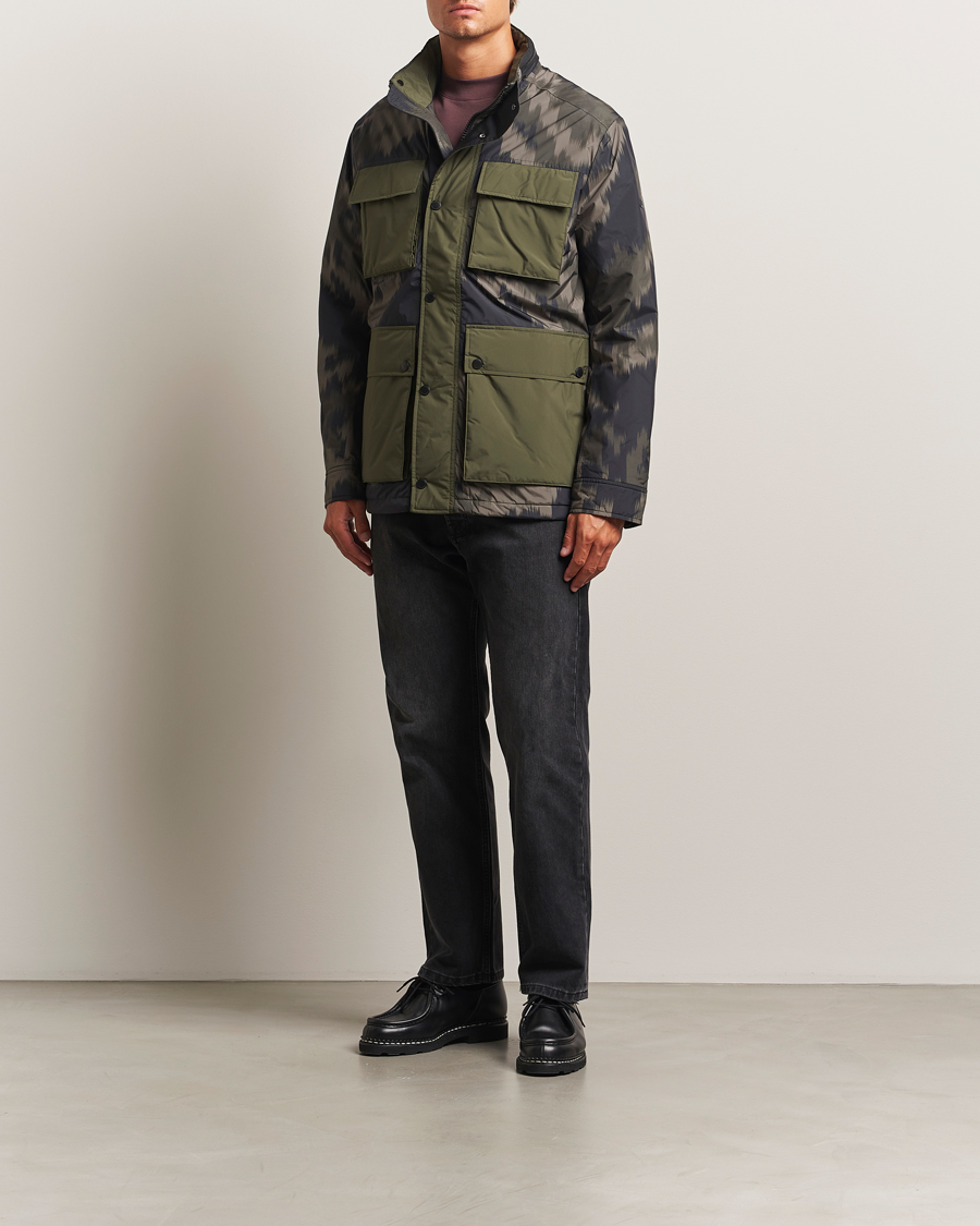 Mies | Takit | J.Lindeberg | Aiden 2L Padded Printed Field Jacket Wrap Forest