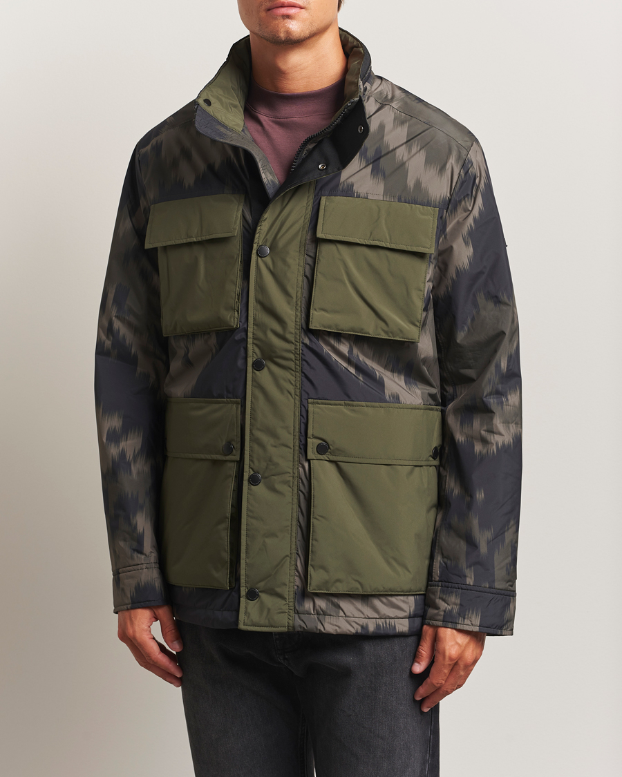 Mies | Takit | J.Lindeberg | Aiden 2L Padded Printed Field Jacket Wrap Forest