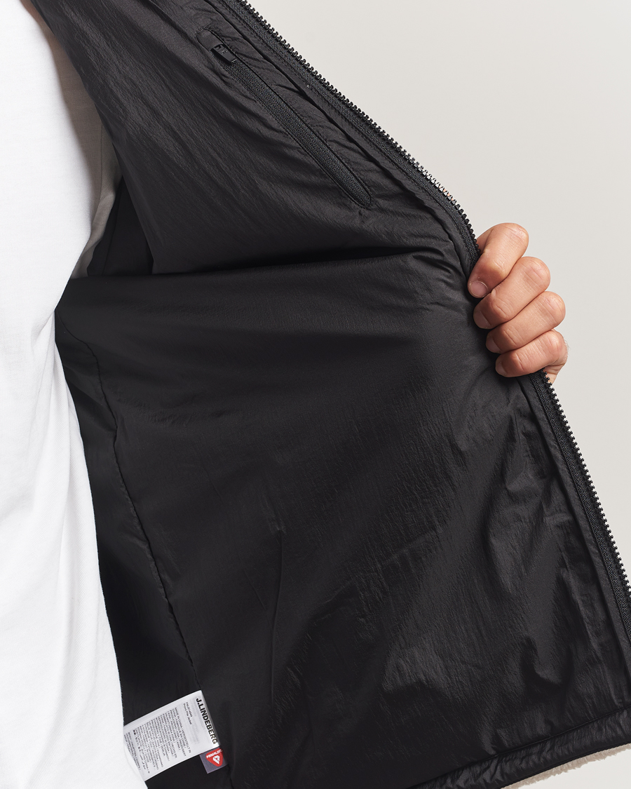 Mies | Puserot | J.Lindeberg | Provo Pile Hooded Full Zip Moonbeam