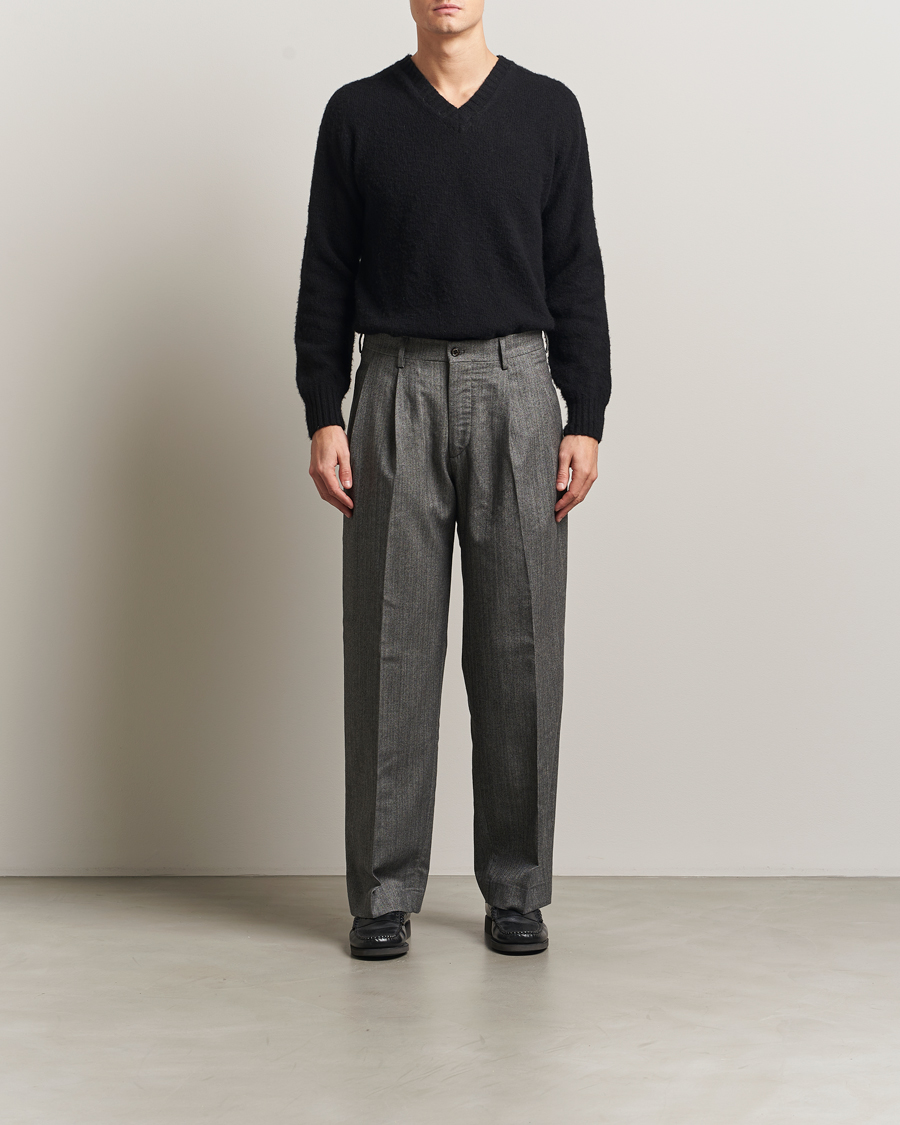 Mies | Housut | NN07 | Justin Double Pleated Herringbone Trousers Grey
