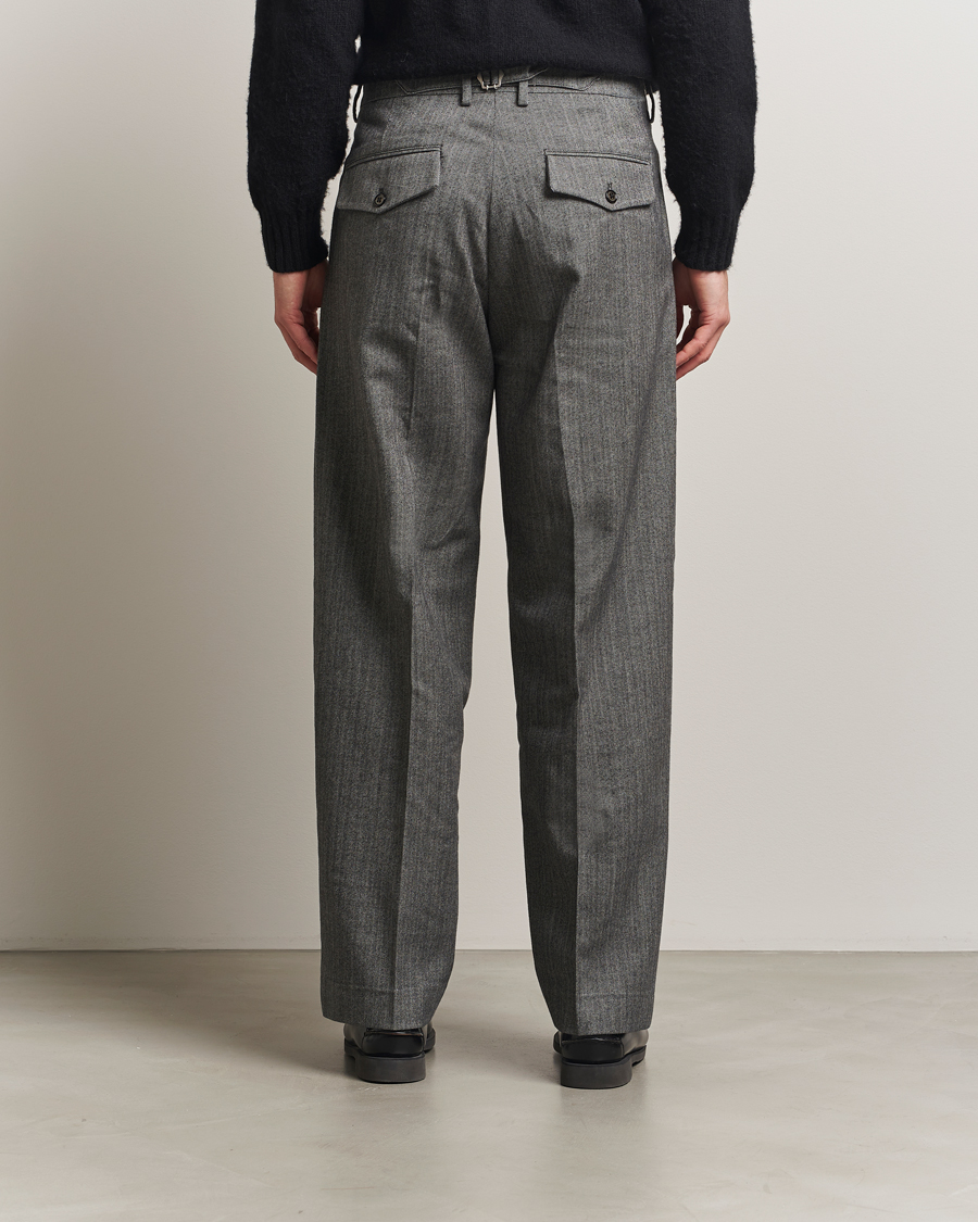 Mies | Housut | NN07 | Justin Double Pleated Herringbone Trousers Grey