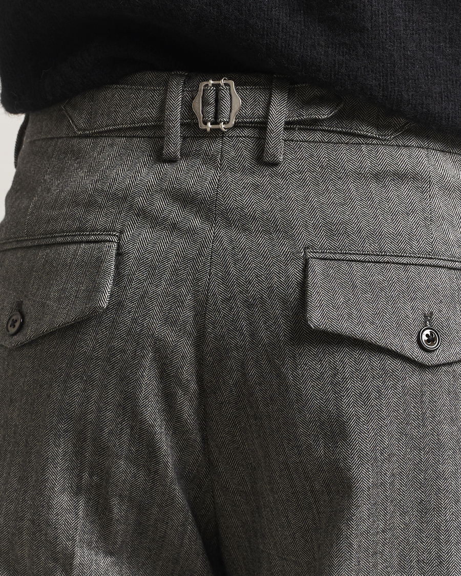 Mies | Housut | NN07 | Justin Double Pleated Herringbone Trousers Grey