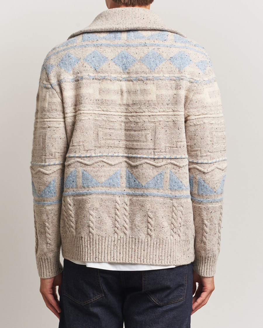 Mies | Puserot | NN07 | William Heavy Knitted Wool Half Zip Ecru