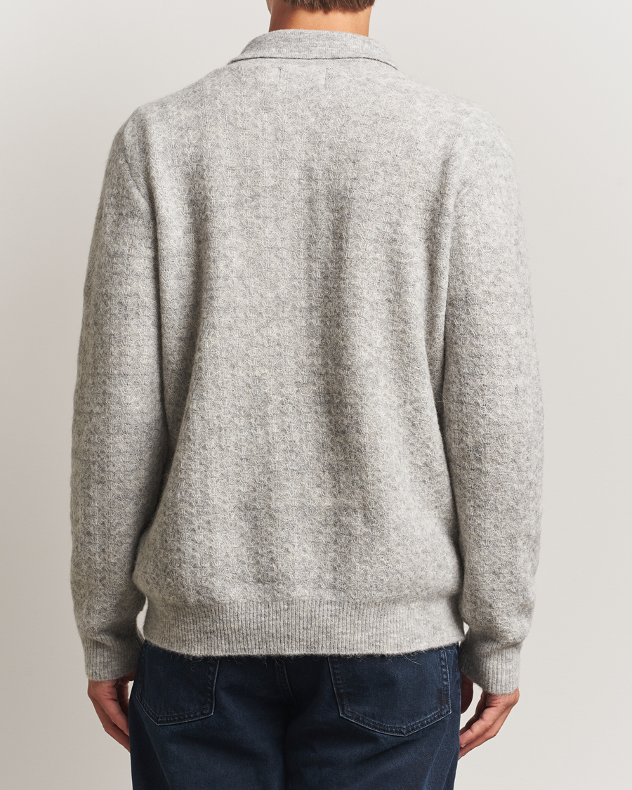 Mies | Puserot | NN07 | Alfie Alpaca Knitted Half Zip Sable Grey