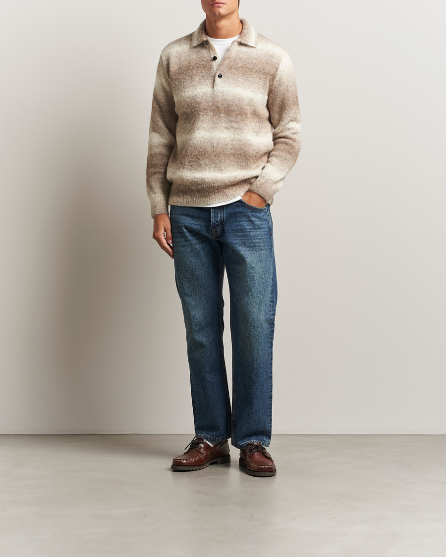 Mies | Puserot | NN07 | Alfie Alpaca Knitted Polo Light Camel