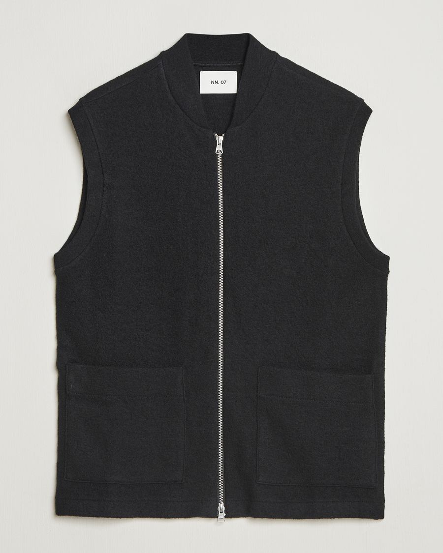 Mies | Puserot | NN07 | Boiled Wool Vest Black