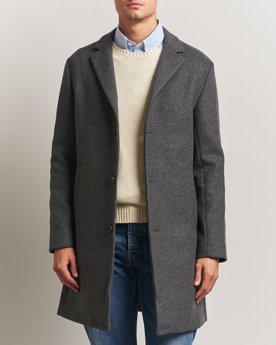 Mies | Takit | NN07 | Austin Wool Coat Grey Melange